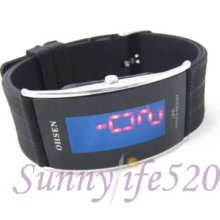 Fashion Ohsen Square Led Men Women Hot Wrist Watch Blue