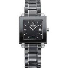 Fendi Black Ceramic Quadro Womens Watch F621110