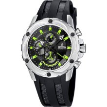 Festina Men's Crono F16526/3 Black Rubber Quartz Watch with Black Dial