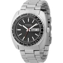 Fossi Am3887 Stainless Steel Black Dial Day&date Men's Watch - Great Gift
