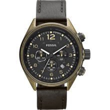 Fossil Flight Leather Watch - Black - CH2783