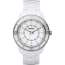 Fossil Ladies Stella White Top Ring Watch