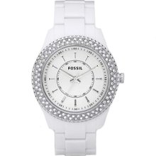 Fossil Ladies Stella White Glitz Dial Watch