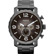 Fossil Nate Stainless Steel Chronograph Mens Watch JR1437 ...