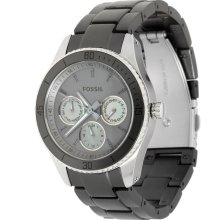 FOSSIL New Ladies Round Stella Stainless Steel Watch Grey Aluminum Bracelet