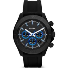 Fossil Retro Traveler Chronograph Silicone Watch - Black - CH2875