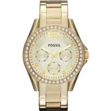 Fossil Riley Gold-Tone Ladies Watch ES3203