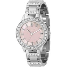 Fossil Silvertone Stainless Steel with Pink Mother-of-Pearl Dial Watch
