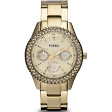 Fossil Stella Multifunction Stainless Steel Watch Gold-Tone - ES3101