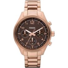 Fossil Women's Ch2793 Rose-Gold Stainless-Steel Analog Quartz Watch With Brown Dial