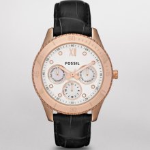 Fossil Womens Stella Leather Watch â€“ Black Es3102