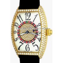 Franck Muller Yellow Gold Diamond Vegas 6850 Watch