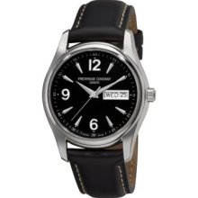 Frederique Constant Men's Junior Swiss Quartz Black Leather Strap Watch