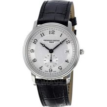 Frederique Constant Men's 'Slim Line' Silver Dial Black Strap Wat ...