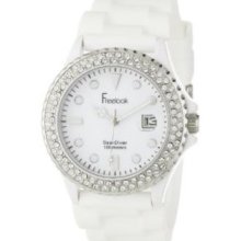 Freelook Mens HA1433-9B Sea Diver Jelly White with Crystal Bezel