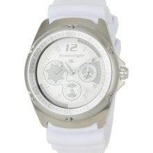 Freestyle Womens Hammerhead Chrono Stainless Watch - White Rubber Strap - White Dial - FS84940