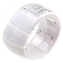 Futuristic Blue LED Wrist Watch - White