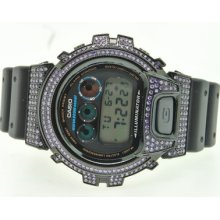 G-shock/g Shock Custom Digital Watch 4c Purple Simulated Diamond Bezel Joe Rodeo