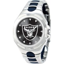 Game Time Watch, Mens Oakland Raiders Black Rubber and Stainless Steel