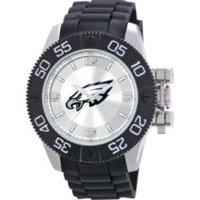 Game Time Watch, Mens Philadelphia Eagles Black Polyurethane Strap 47m