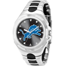 Game Time Watch, Mens Detroit Lions Black Rubber and Stainless Steel B