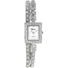 Geneva Platinum Women's Rhinestone-Accented Watch, Wrap-Around