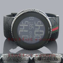 Genuine Mens Gucci Watch with Black Diamonds 6ct