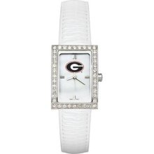 Georgia Bulldogs UGA Allure Ladies Watch With White Leader Strap