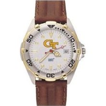 Georgia Tech All Star Mens (Leather Band) Watch ...
