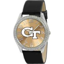 Georgia Tech Yellow Jackets Ladies Stainless Steel Analog Glitz Watch