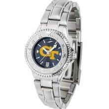 Georgia Tech Yellow Jackets Women's Stainless Steel Dress Watch