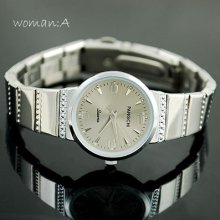 Gift Elegant High Quality Dress Couple's Thin Quartz Movement Watch Mixed Color