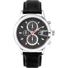 Giorgio Fedon 1919 Hawk Eye Men's Watch - Leather Black/Sliver - Giorgio Fedon 1919 Watches