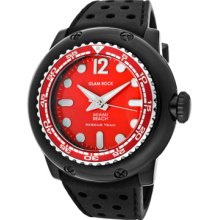 Glam Rock Watches Men's Miami Beach Red Dial Black Silicone Black Sil