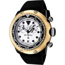 Glam Rock Watches Men's Miami Beach Chronograph White Dial Black Silic