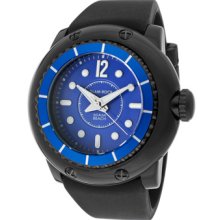 Glam Rock Watches Men's Miami Beach Blue Dial Black Silicone Black Si