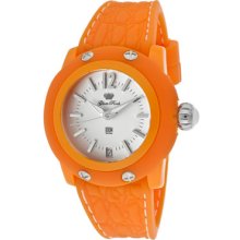 Glam Rock Watches Women's Miss Miami Beach White Dial Orange Silicone