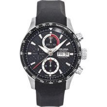 Golana Advanced Pro Men's Automatic Watch With Black Dial Chronograph Display And Black Rubber Strap Ad230-1