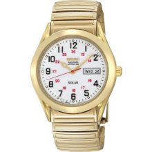 Gold Tone Solar Quartz Expansion Bracelet Railroad Approved Gold Tone Solar Quartz Expansion Bracelet Railroad Approved