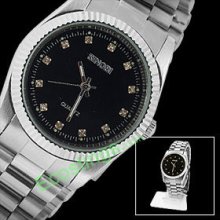 Good Dial Round Men's Quartz Wrist Watch