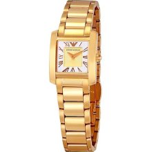 Gorgeous Emporio Armani Watch Ar0725 Women's Super Slim Mop Dial Rose Gold Inbox