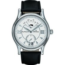 Grovana Men's Quartz Watch With Silver Dial Analogue Display And Black Leather Strap 1715.1532