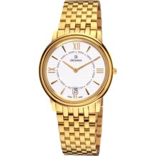 Grovana Watches Grovana Mens Gold Stainless Steel Quartz Watch Claassi