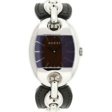 Gucci 121 Marina Chain Ya121310 Steel / Leather Ladies Watch - In Box