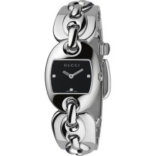 Gucci 121 Stainless Steel Diamond Ladies Watch YA121503