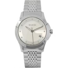 Gucci Men's Silver-Tone Dial & Stainless Steel Bracelet Watch
