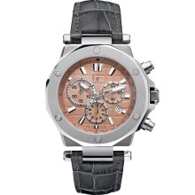 GUESS Collection GC Swiss Chronograph Mens Steel Watch Grey Leather X72017G3S - Leather