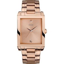 GUESS Diamond Accent Rose Gold-Tone Mens Watch U0102G2