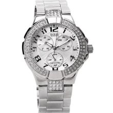 Guess G12557L Silver Prism Crystalized Ladies Watch