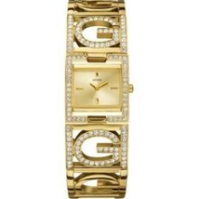 GUESS Ladies G Adjustable Link Crystal Gold-Tone Bracelet U13530L1 Wat